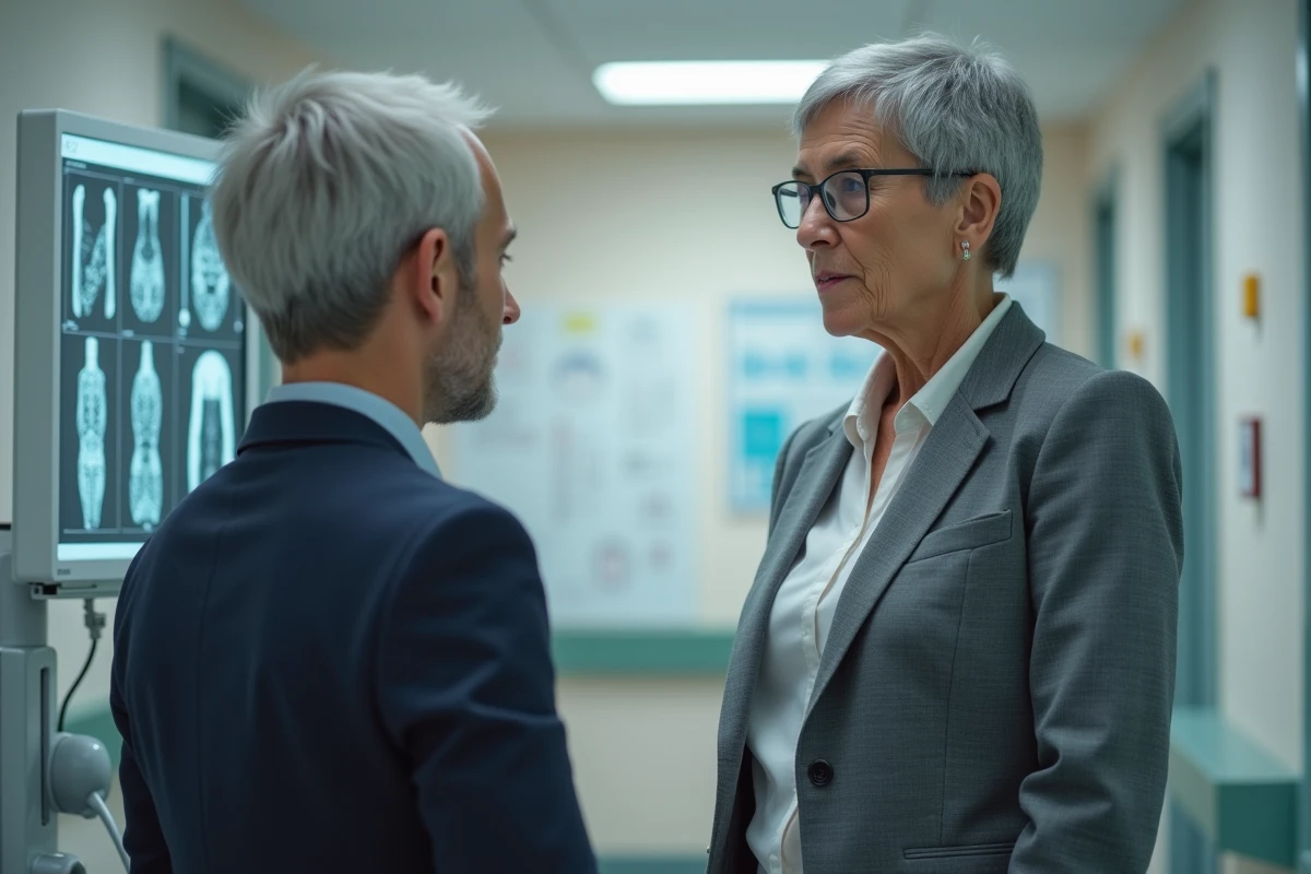 Immunologue discutant des résultats avec un jeune homme dans une salle d